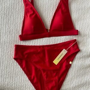 Summersalt Red Triangle Bikini Set